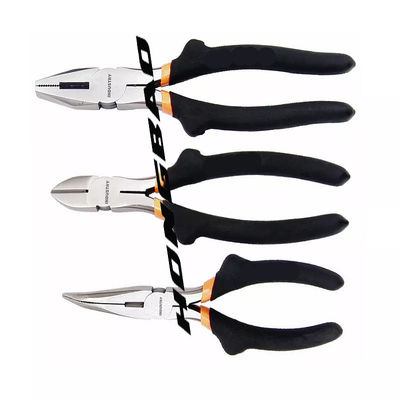 45#Carbon Steel Dipped Handle 6&quot;8&quot;High Not Standard Shoulder American Type Bent Nose Diagonal Combination Pliers
