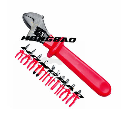 Hot New 8 10 12 15&quot;1000 V Voltage Insulated Fat Dipped Plastic Handle Grip Adjustable Wrench 1000V AC ADJ Spanner Wrench