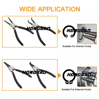 Internal And External Snap Ring Pliers Circlip Pliers Retaining 7 Inch  4PCS 5pc