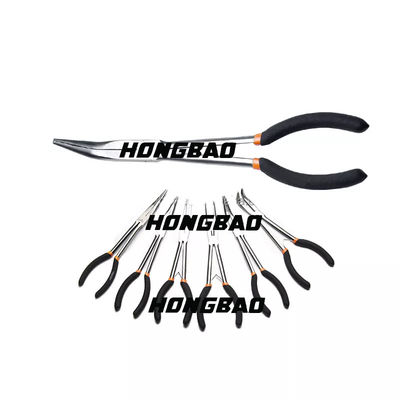 45 Degree Vde Long Needle Nose Pliers With Bent Tip Extra Long Angled Clip Curve