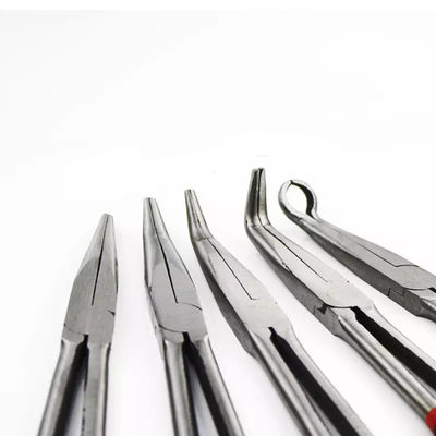 45 Degree Vde Long Needle Nose Pliers With Bent Tip Extra Long Angled Clip Curve