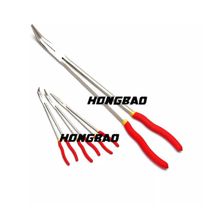 45 Degree Angle Needle Nose Pliers Long Reach Bent Chain Nose Pliers 16&quot;