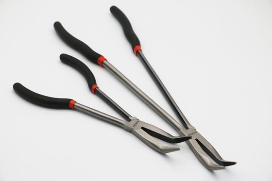 45 Degree Angle Needle Nose Pliers Long Reach Bent Chain Nose Pliers 16&quot;