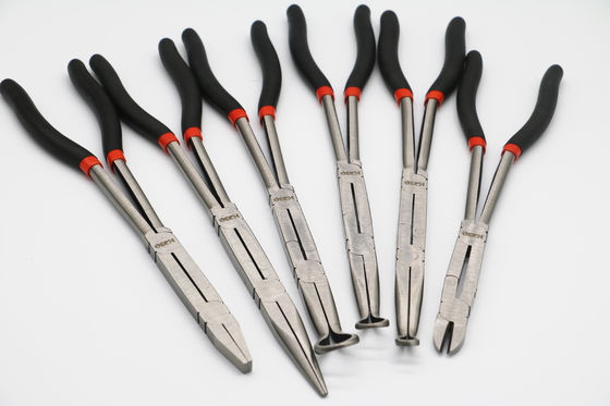 13&quot; Long Bent Needle Nose Pliers Vde Double X Joint Straight Extra Long Pliers
