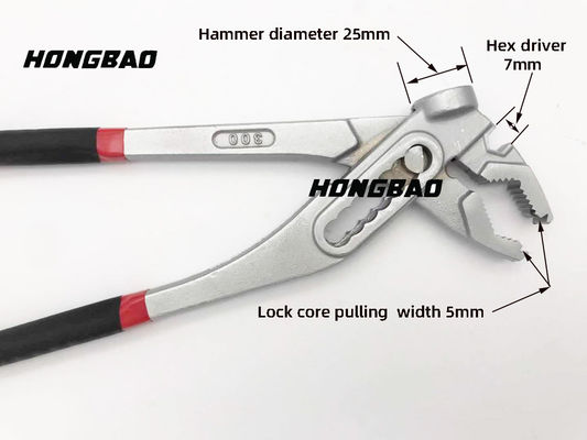 2 In 1 Insulated Water Pump Pliers 12 Inch Plumper Tools Pipe Wrench Hammer Head