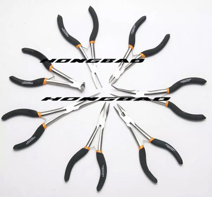 45#Carbon Steel Dipped Handle 6&quot;8&quot;High Not Standard Shoulder American Type Bent Nose Diagonal Combination Pliers