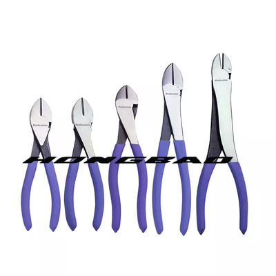 4-1/2 In. 6-1/2 7&quot; Diagonal Wire Cutters Big Head Side Cutting Bent Body Chrome Vanadium Steel