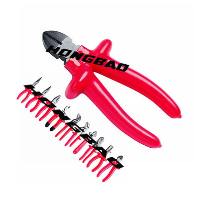 6 8&quot;1000V Voltage Insulated Dipped Handle Side Cutter Pliers CR-V 1000V AC Electrical Side Cutter Diagonal Pliers