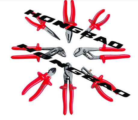 6 7 8&quot; Insulated Vde Plier Set Ergonomic Grip Handle 1000V CR-V AC Electrical Cutting Pliers